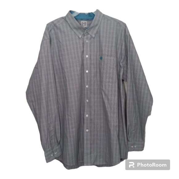 Cinch Shirt Men's 2XL Button Down Multicolor Plaid Western Long Sleeve Cowboy - Picture 1 of 15
